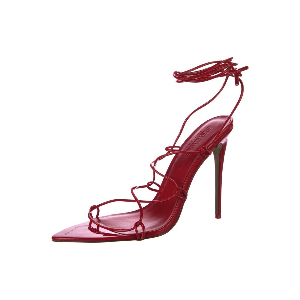 FEMME Los Angeles 3.0 Barely There Lace Up heels in a rouge/red colorway Size 41